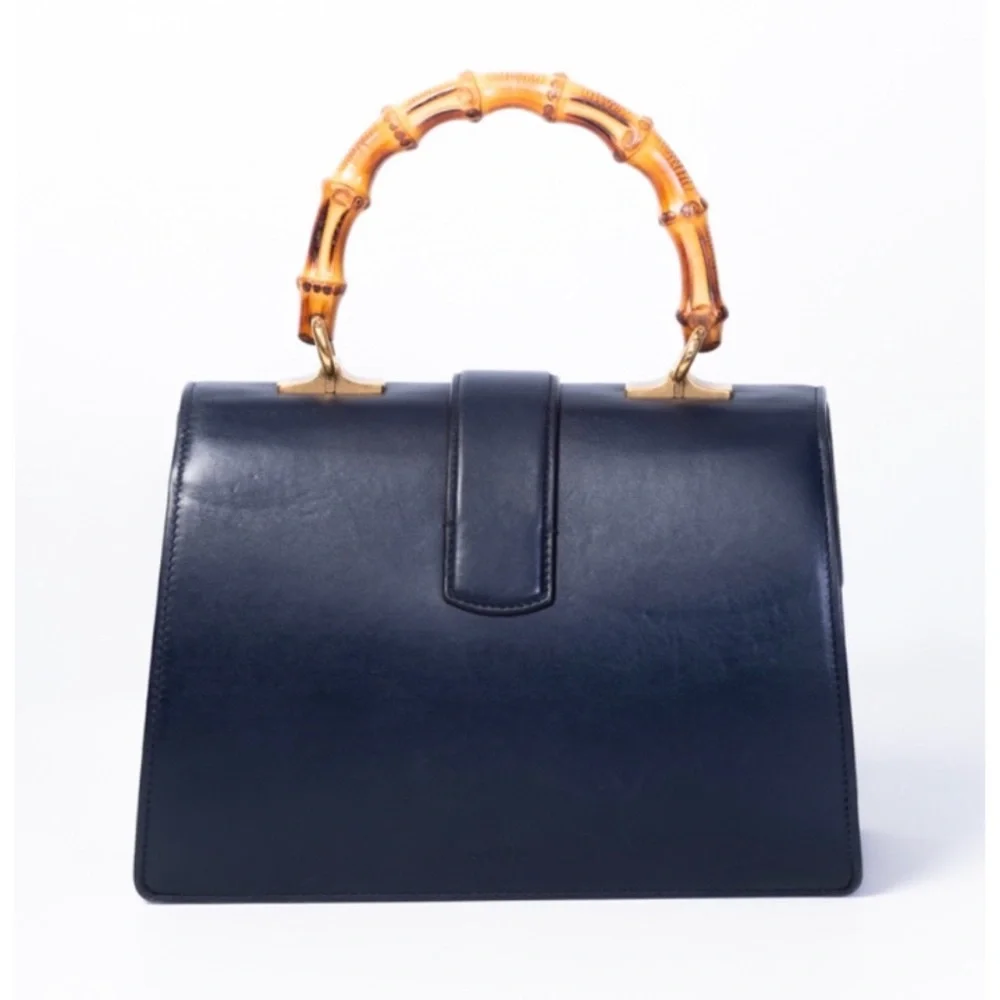 Gucci Dionysus Navy Striped Medium Bamboo Top Handle Bag - Picture 5 of 9